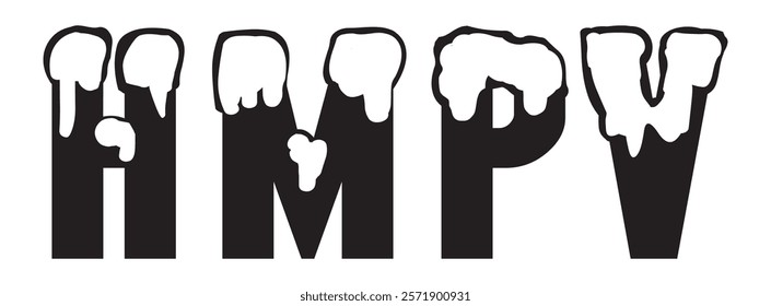HMPV Virus Name in White Background. Human Metapneumovirus. Visualizing the Impact of HMPV on the Lungs. Human metapneumovirus concept design on White backdrop, what is vector illustration file
