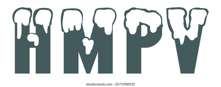 HMPV Virus Name in White Background. Human Metapneumovirus. Visualizing the Impact of HMPV on the Lungs. Human metapneumovirus concept design on White backdrop, what is vector illustration file