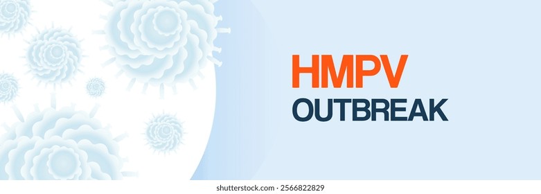 HMPV virus outbreak banner. Wide background for news, information, and prevention of Human metapneumovirus outbreak. Medical healthcare concept illustration
