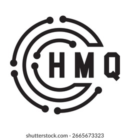HMQ letter design. HMQ letter technology logo design on a white background. HMQ Monogram logo design for an entrepreneur and business.
