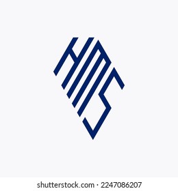 HMS monogram logo design on white background