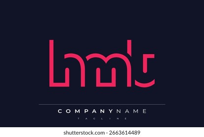 Diseño de logotipo de carta abstracta HMT. Diseño moderno del logotipo del negocio con tipografía Abstractas y estilo contemporáneo