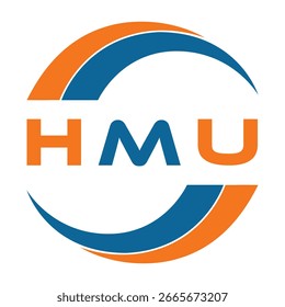 Design da letra HMU. Projeto do logotipo da tecnologia da carta HMU em um fundo branco. HMU Monogram design logotipo para um empresário e empresa.