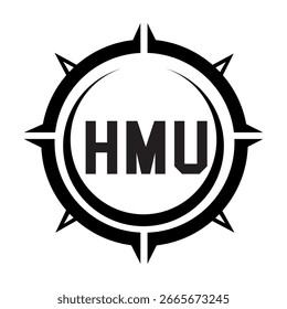 HMU letter design. HMU letter technology logo design on a white background. HMU Monogram logo design for an entrepreneur and business.