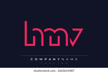 HMV abstract letter logo design. Modern Business Logo Design With Abstract Typography and Contemporary Style