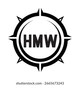 HMW diseño de la letra. Diseño del logotipo de la tecnología de la letra de HMW en un fondo blanco. Diseño del logotipo de HMW Monogram para un emprendedor y un negocio.