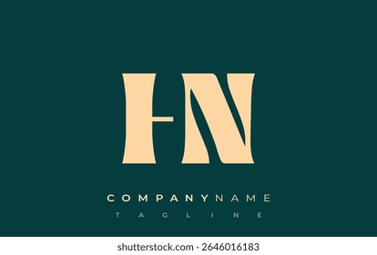 HN Creative Abstract Typography Logo Design. Elegant logo combining bold typography and creative shapes, ideal for branding and identity solutions.