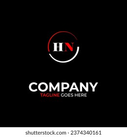 HN creative modern letters logo design template
