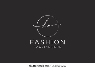 HN Feminine logo beauty monogram and elegant logo design, handwriting logo of initial signature, wedding, fashion, floral and botanical with creative template.