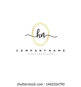 HN handwriting initial logo template vector.