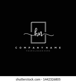 HN handwriting initial logo template vector.