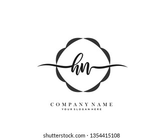 HN handwriting initial  logo vector