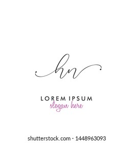 HN Initial beauty monogram logo vector