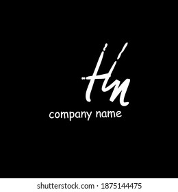 Hn initial handwriting or handwritten logo for identity