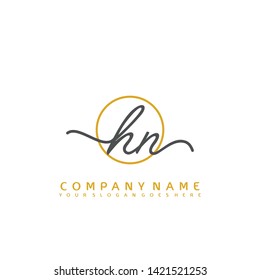 HN Initial handwriting logo concept