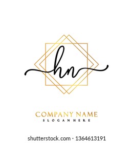 HN Initial Handwriting logo template vector