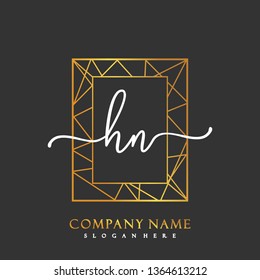HN Initial Handwriting logo template vector