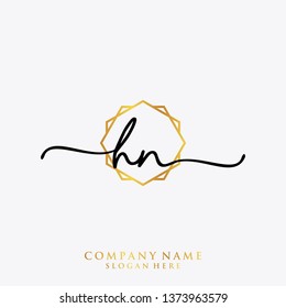 HN Initial handwriting logo template