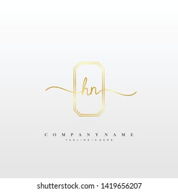 HN initial handwriting logo template vector
