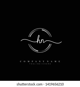 HN initial handwriting logo template vector
