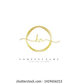 HN initial handwriting logo template vector