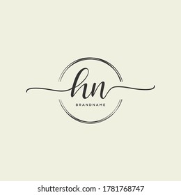 HN Initial handwriting logo vector