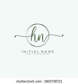 HN Initial handwriting logo vector
