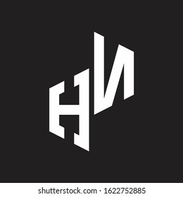 HN Initial Letters logo monogram with up to down style