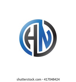 HN initial letters looping linked circle logo black blue
