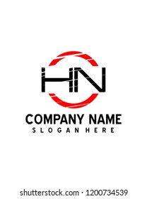 HN Initial logo with circle template vector