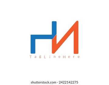  HN   initial overlapping swoosh letter logo white background
