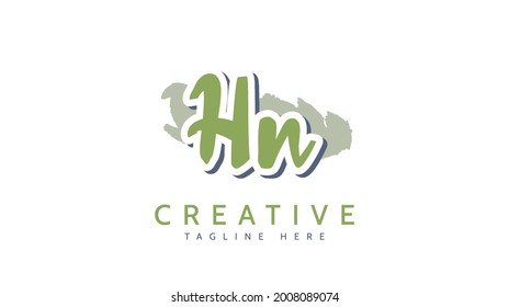 HN Initials, handwriting logo vector