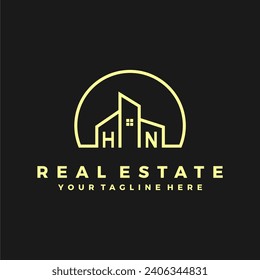 HN initials homes modern building company logo vector.eps