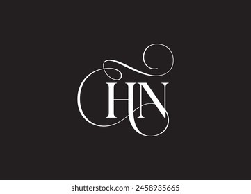 HN latter ligature typography logo design template