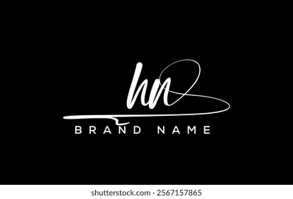 HN letter beauty handwriting vector logo. 