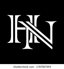 HN letter logo with black background.The nice white letter logo.