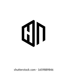 HN Letter Logo Design polygon Monogram Icon Vector Template