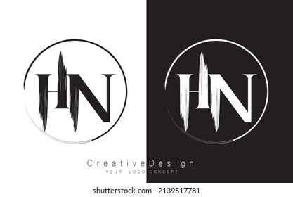 HN letter logo design template vector
