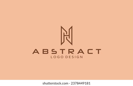 Diseño del logo de la carta HN. Vector