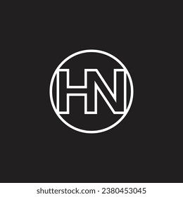 HN Letter Logo Monogram, H and N Monogram Design, Letter H and Letter N Circular Logo, HN Initials Logo, 