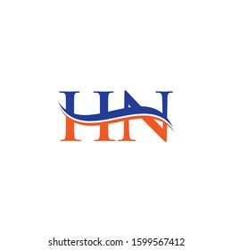 HN letter Type Logo Design vector Template. Abstract Letter HN logo Design