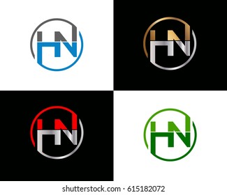 Hn letter vector logo design
