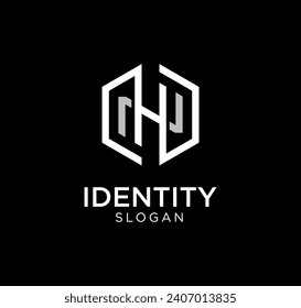 HN logo design. Letter HN or NH logo monogram