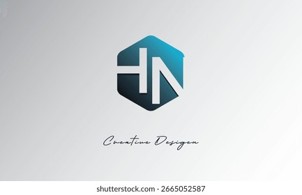 HN Minimal Polygon Shape Abstract Negative Space Symbol for Branding Use"