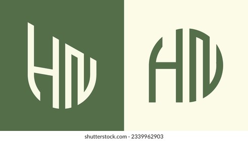 HN modern initial letter logo design vector bundle. It will be suitable for which company or brand name start those initial.