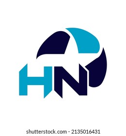 Concepto de letra con iniciales en monograma de HN. Diseño del logotipo del icono HN. Diseño de iconos de letras elegantes y profesionales de HN.