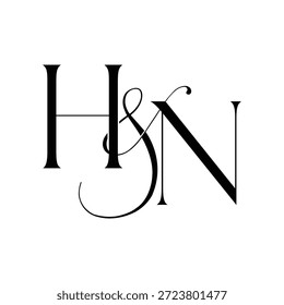 Logotipo de letra inicial do monograma HN