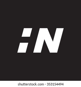 HN negative space letter logo black background