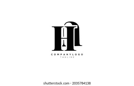 HN, NH, Abstract initial monogram letter alphabet logo design