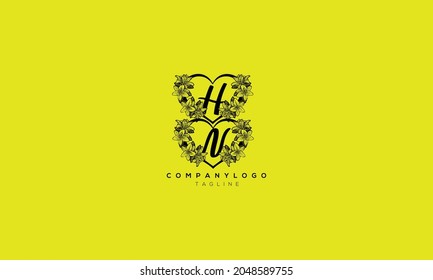HN, NH, Abstract initial monogram letter alphabet logo design